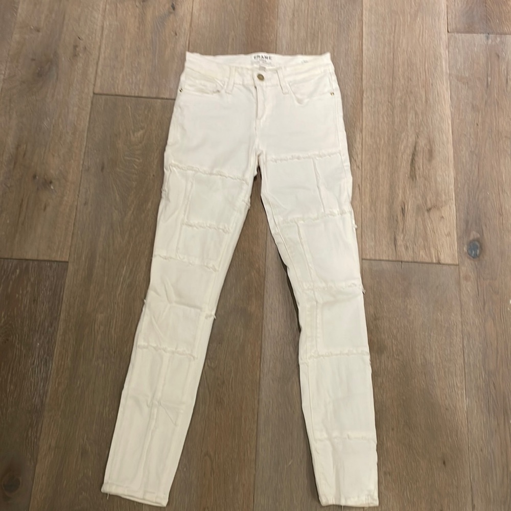 France denim white jeans